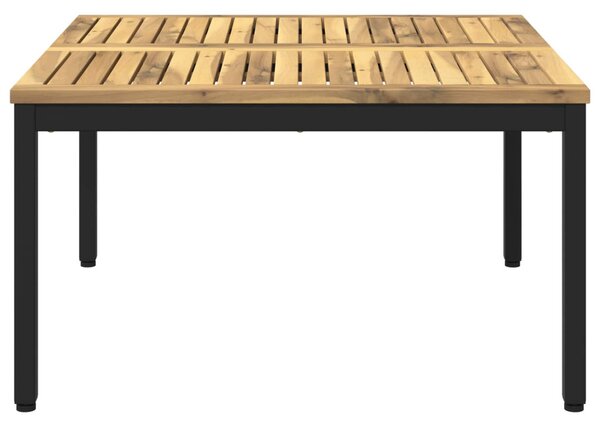Dohányzóasztal Fehér és Fekete 80 x 80,5 x 45 cm Tömör Akácfa