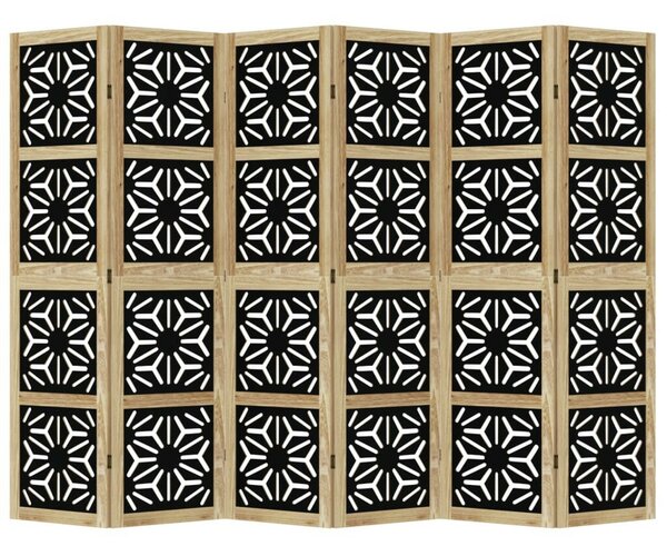 VidaXL Szobafeltáró - 6 Panel - Barna/Fekete - 210x180cm