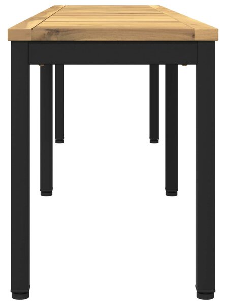 Kerti pad 161 x 35 x 45 cm Tömör Akácfa Fehér és Fekete