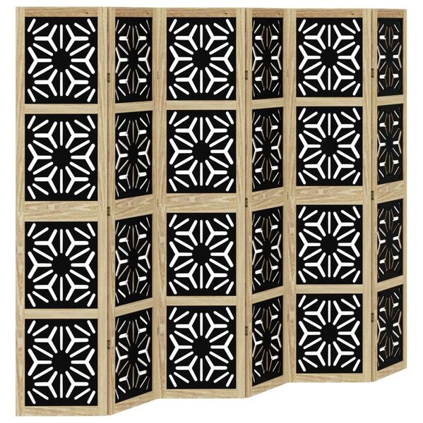 VidaXL Szobafeltáró - 6 Panel - Barna/Fekete - 210x180cm