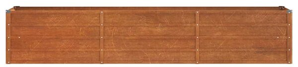 Rozsda színű corten acél kerti magaságyás 240 x 40 x 45 cm