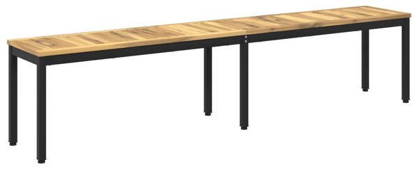 Kerti pad 201 x 35 x 45 cm Tömör Akácfa Fehér és Fekete