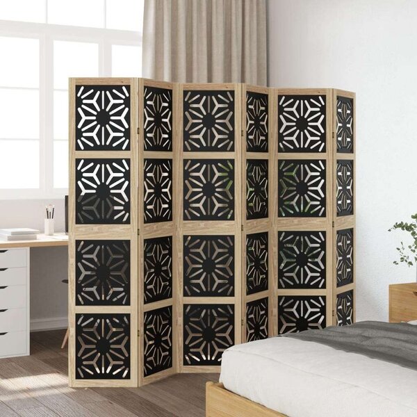 VidaXL Szobafeltáró - 6 Panel - Barna/Fekete - 210x180cm