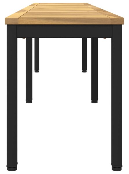 Kerti pad 201 x 35 x 45 cm Tömör Akácfa Fehér és Fekete