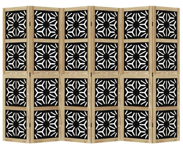 VidaXL Szobafeltáró - 6 Panel - Barna/Fekete - 210x180cm
