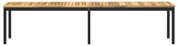 Kerti pad 201 x 35 x 45 cm Tömör Akácfa Fehér és Fekete