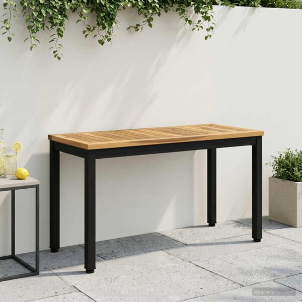 Kerti pad 80,5 x 35 x 45 cm Tömör Akácfa Fehér és Fekete