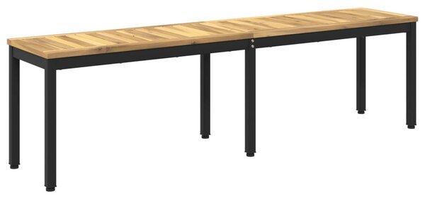 Kerti pad 161 x 35 x 45 cm Tömör Akácfa Fehér és Fekete