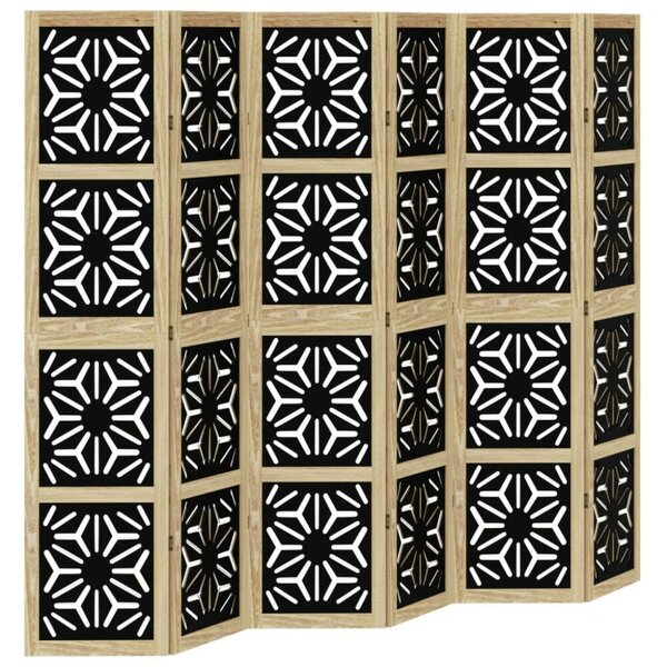 VidaXL Szobafeltáró - 6 Panel - Barna/Fekete - 210x180cm