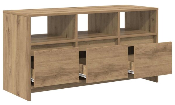 TV szekrény 102 x 37,5 x 52,5 cm Kézműves Tölgy Szerelt Fa