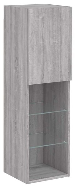 2 db szürke sonoma TV-szekrény LED-ekkel 30,5 x 30 x 102 cm