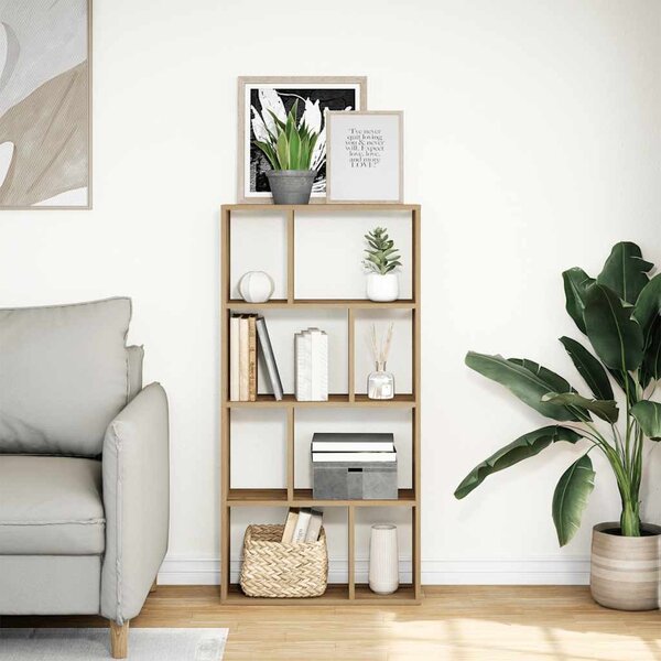 Kézműves tölgy színű szerelt fa könyvespolc 60 x 20 x 120,5 cm