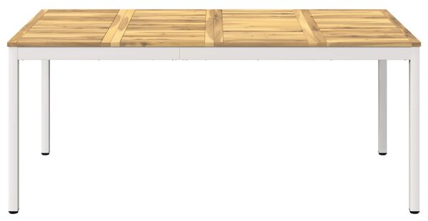 Kerti étkezőasztal Fehér 180 x 88,5 x 75 cm Tömör Akácfa