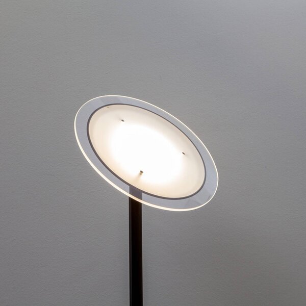 Lindby Malea LED álló lámpa, fekete, fém, dimmelhető, 180 cm, dimmelhető, Fekete, Nappali / Étkező, fém, Modern