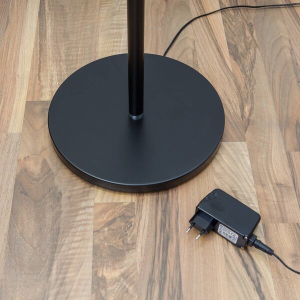 Lindby Malea LED álló lámpa, fekete, fém, dimmelhető, 180 cm, dimmelhető, Fekete, Nappali / Étkező, fém, Modern