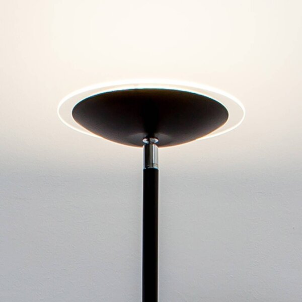 Lindby Malea LED álló lámpa, fekete, fém, dimmelhető, 180 cm, dimmelhető, Fekete, Nappali / Étkező, fém, Modern
