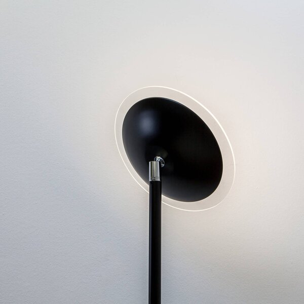 Lindby Malea LED álló lámpa, fekete, fém, dimmelhető, 180 cm, dimmelhető, Fekete, Nappali / Étkező, fém, Modern