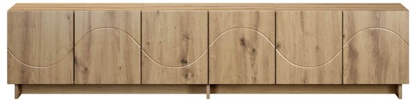 TV állvány 180 x 34,5 x 40 cm Kézműves Tölgy Szerelt Fa