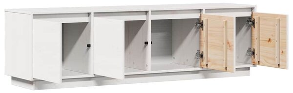 Fehér tömör fenyőfa TV-szekrény 156 x 37 x 45 cm