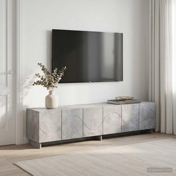 TV állvány 180 x 34,5 x 40 cm Betonszürke Szerelt Fa