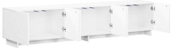 TV állvány 180 x 34,5 x 40 cm Magasfényű Fehér Szerelt Fa