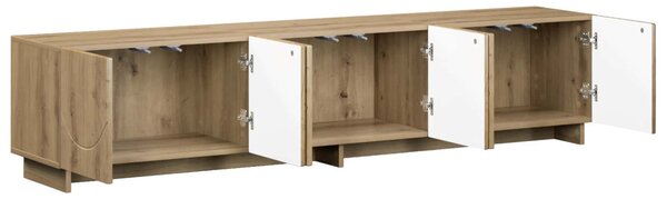 TV állvány 180 x 34,5 x 40 cm Kézműves Tölgy Szerelt Fa
