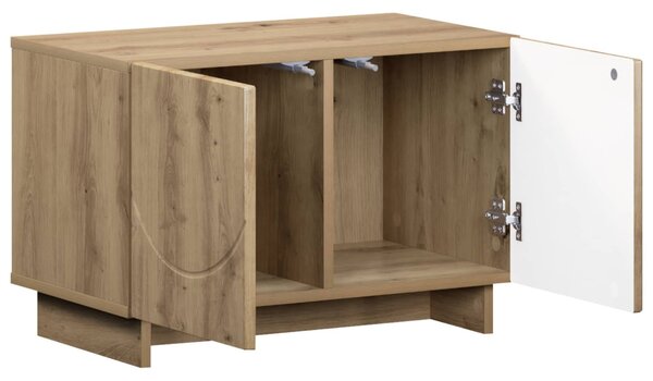 TV állvány 60 x 34,5 x 40 cm Kézműves Tölgy Szerelt Fa