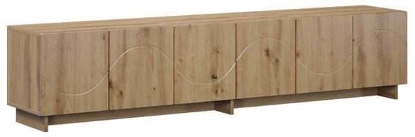 TV állvány 180 x 34,5 x 40 cm Kézműves Tölgy Szerelt Fa