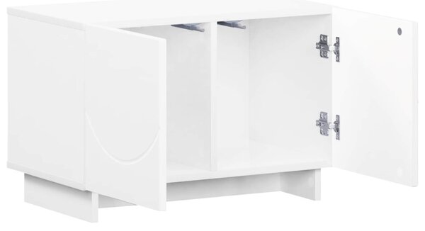 TV állvány 60 x 34,5 x 40 cm Magasfényű Fehér Szerelt Fa
