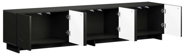 TV állvány 180 x 34,5 x 40 cm Fekete Szerelt Fa