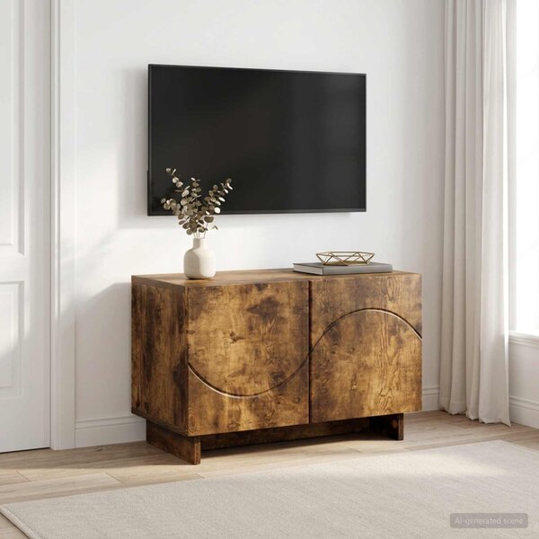 TV állvány 60 x 34,5 x 40 cm Füstös Tölgy Szerelt Fa