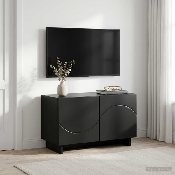 TV állvány 60 x 34,5 x 40 cm Fekete Szerelt Fa