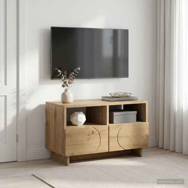 TV állvány 60 x 34,5 x 40 cm Kézműves Tölgy Szerelt Fa