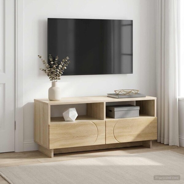 TV állvány 90 x 34.5 x 40 cm Sonoma Tölgy Szerelt Fa