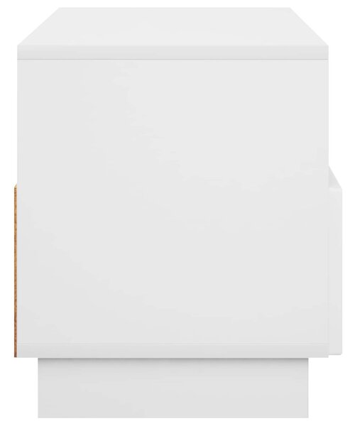 TV állvány 90 x 34.5 x 40 cm Magasfényű Fehér Szerelt Fa