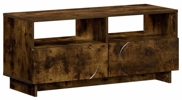 TV állvány 90 x 34.5 x 40 cm Füstös Tölgy Szerelt Fa