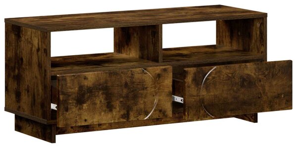 TV állvány 90 x 34.5 x 40 cm Füstös Tölgy Szerelt Fa