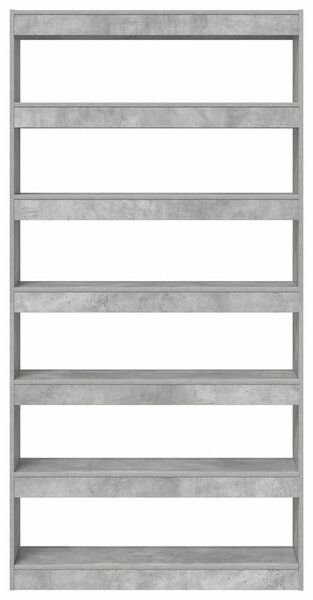 Könyvespolc 6 szintes 100 x 30 x 198 cm Szerelt Fa Beton Szürke