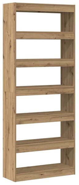 Könyvespolc 6 szintes 80 x 30 x 198 cm Szerelt Fa Artisan tölgy