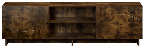 TV állvány 140 x 34,5 x 40 cm Füstös Tölgy Szerelt Fa