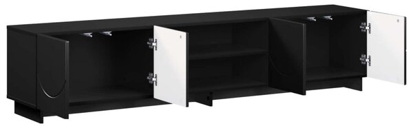 TV állvány 180 x 34,5 x 40 cm Fekete Szerelt Fa