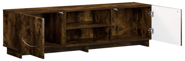 TV állvány 140 x 34,5 x 40 cm Füstös Tölgy Szerelt Fa