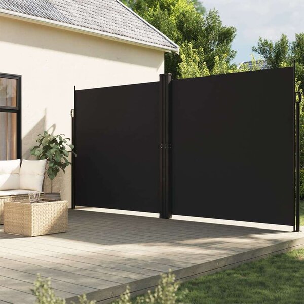VidaXL fekete behúzható oldalsó napellenző 200 x 1000 cm