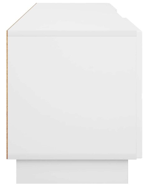 TV állvány 180 x 34,5 x 40 cm Magasfényű Fehér Szerelt Fa