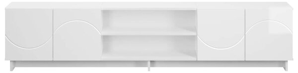 TV állvány 180 x 34,5 x 40 cm Magasfényű Fehér Szerelt Fa