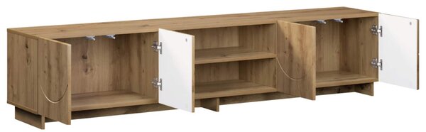 TV állvány 180 x 34,5 x 40 cm Kézműves Tölgy Szerelt Fa