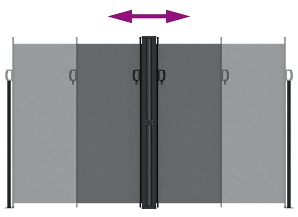 VidaXL fekete behúzható oldalsó napellenző 200 x 1000 cm