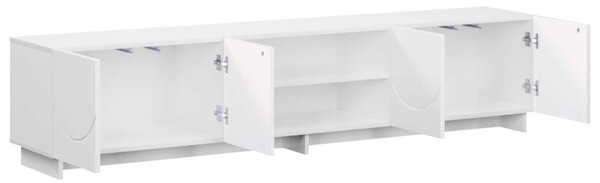 TV állvány 180 x 34,5 x 40 cm Magasfényű Fehér Szerelt Fa