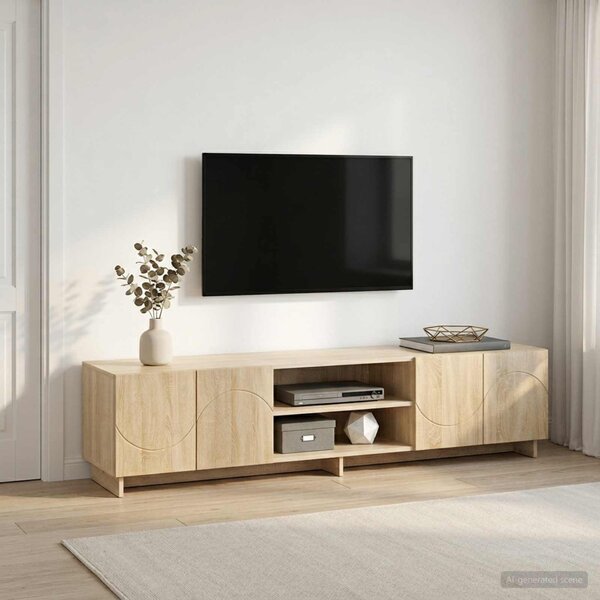TV állvány 180 x 34,5 x 40 cm Sonoma Tölgy Szerelt Fa