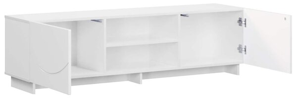 TV állvány 140 x 34,5 x 40 cm Magasfényű Fehér Szerelt Fa